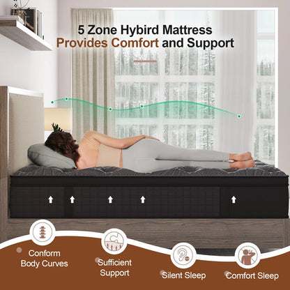 Single Pocket Spring Gel Memory Foam Euro Top Mattress 27cm