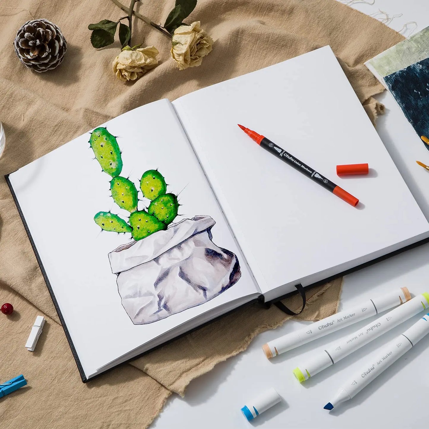 Marker Sketchbook Heavyweight Paper Pad for Drawing