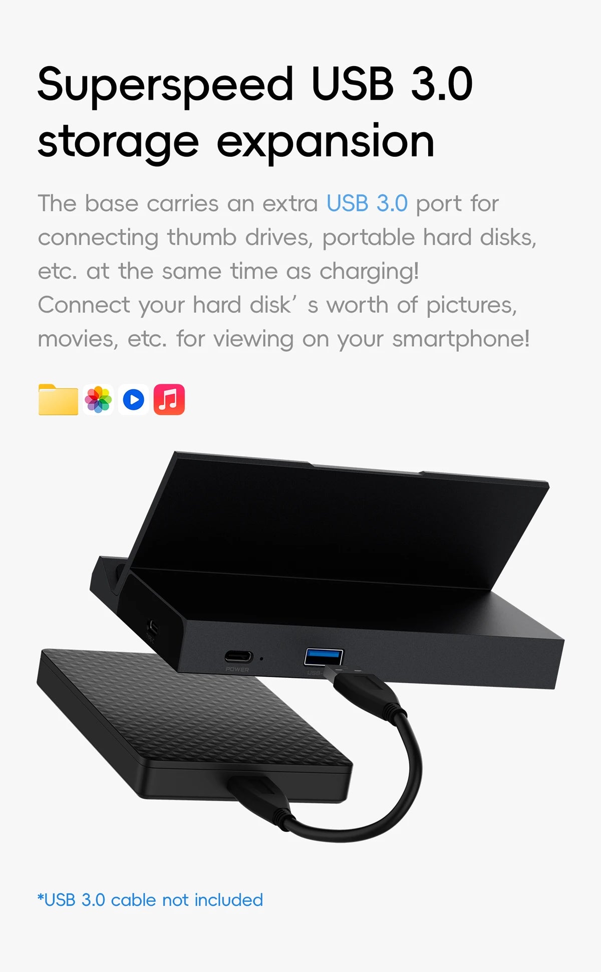 60W USB-C PD Fast Charger with USB 3.0 Hub