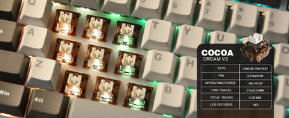 75% Wireless Mechanical Keyboard RGB Hot Swap Cocoa Cream V2