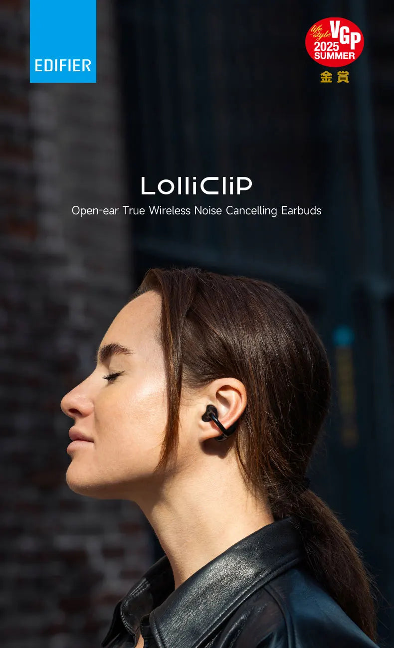 Black Open-Ear Earphones with Multipoint & Long Battery