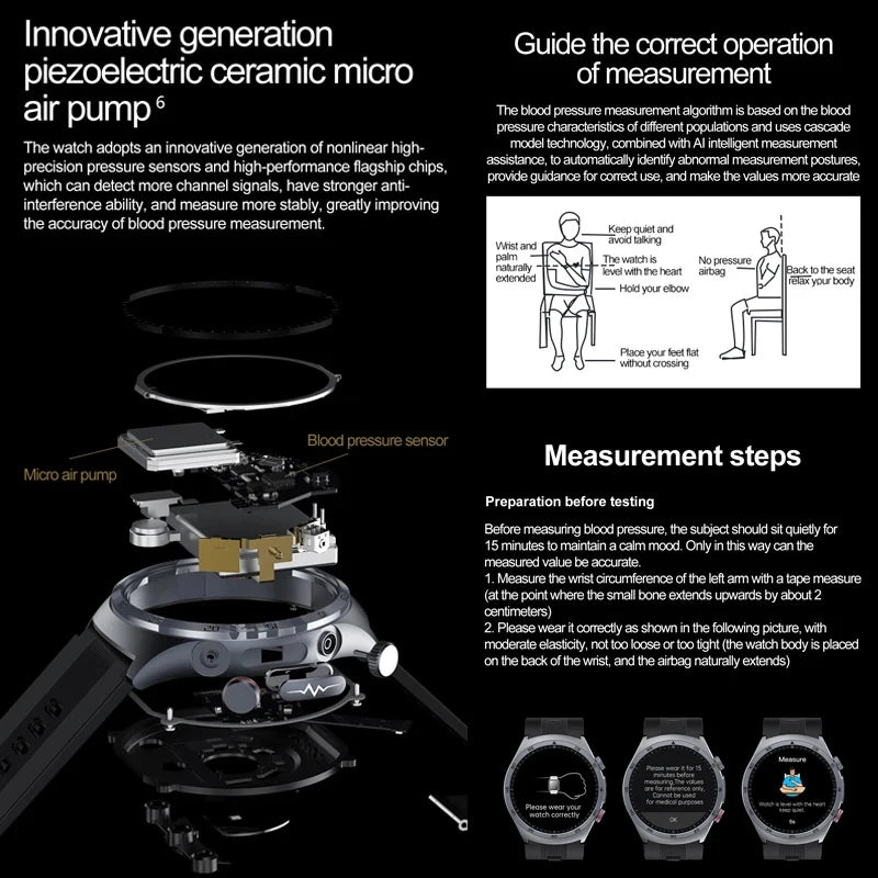 Classic Leather Smart Health ECG Watch