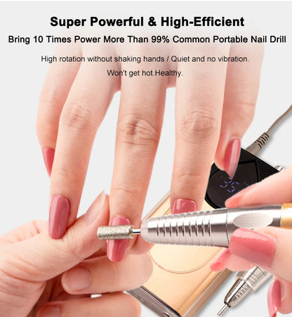 Portable White High Speed Aluminium Nail Drill Machine