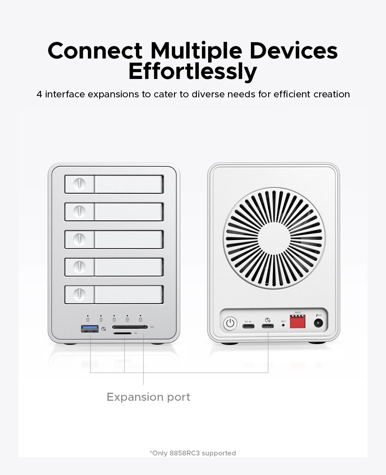 5 Bay M.2 SSD Enclosure 10Gbps Multi RAID