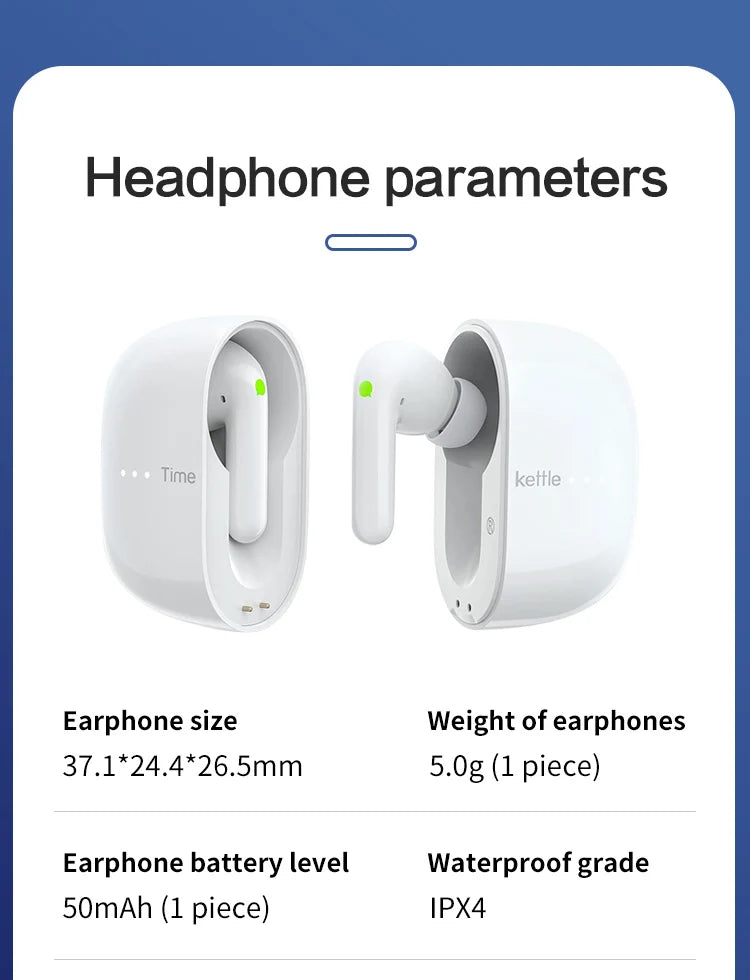 Portable Offline Language Translator Earbuds for Travel and Business