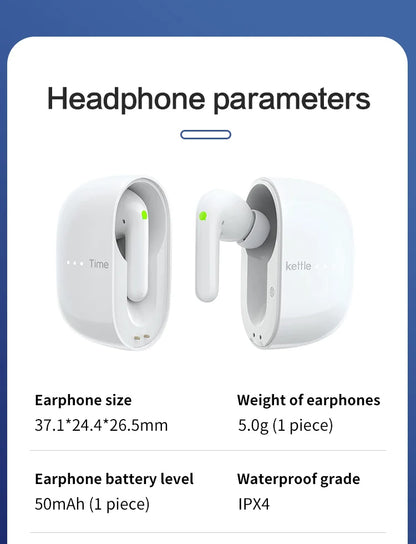 Portable Offline Language Translator Earbuds for Travel and Business