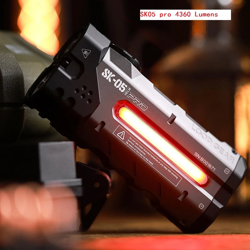 SK05 PRO LED Flashlight 4360LMS Long Range Rechargeable