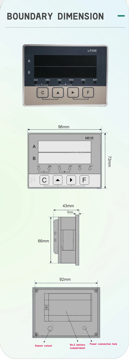 LCD DRO CNC 2 Axis Magnetic Scale 5000mm