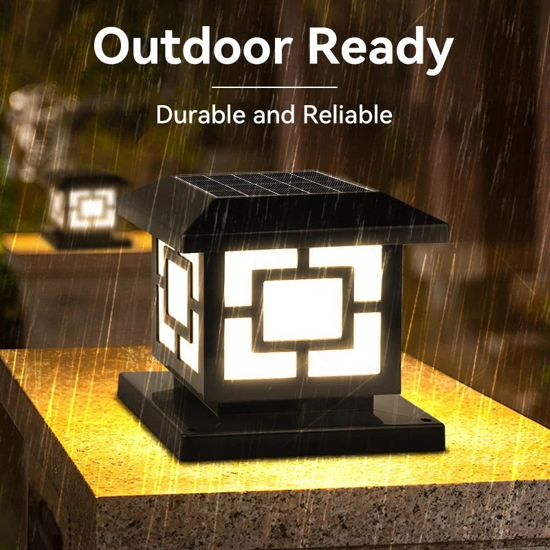 20cm Waterproof Solar LED Post Lights 2 Pack
