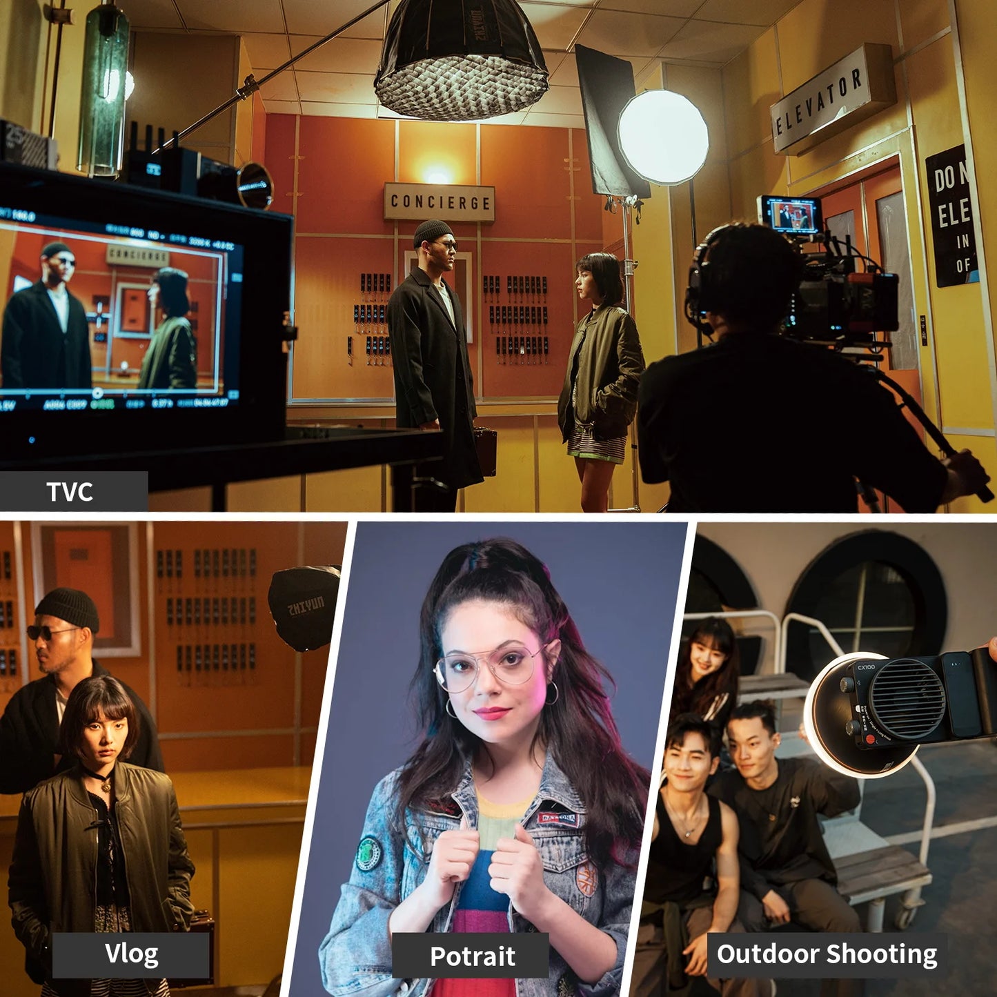 100W Handheld LED Video Light with Bi Color Adjustment