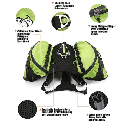 2in1 Pet Carrier Backpack Waterproof Green Small