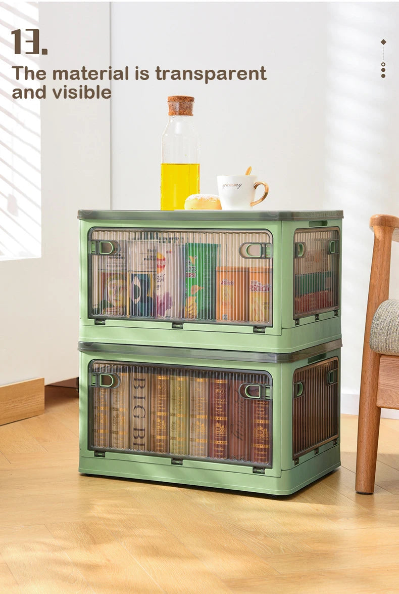 Stackable Clothes Storage Bin with Wheels Home Organisation Box