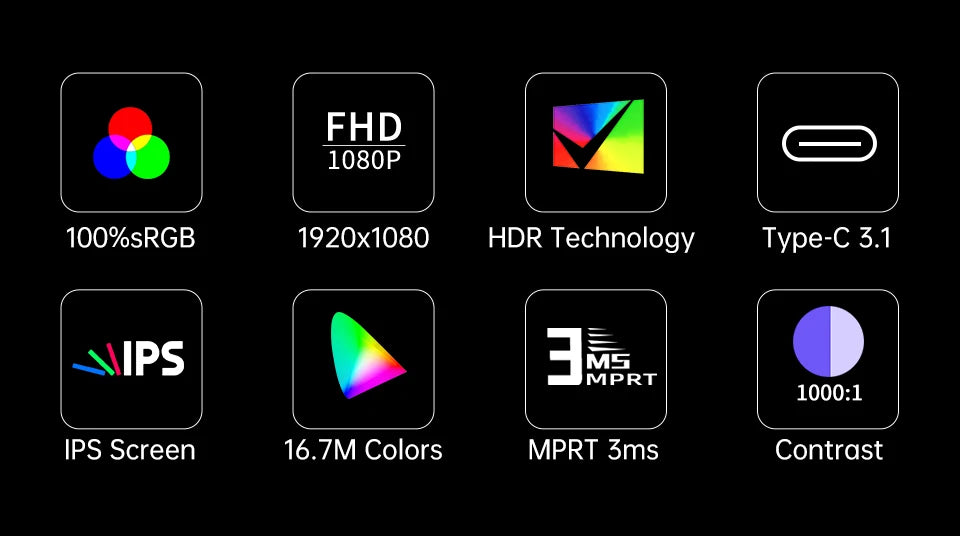 18.5" Portable Monitor with 100Hz HDR IPS Display