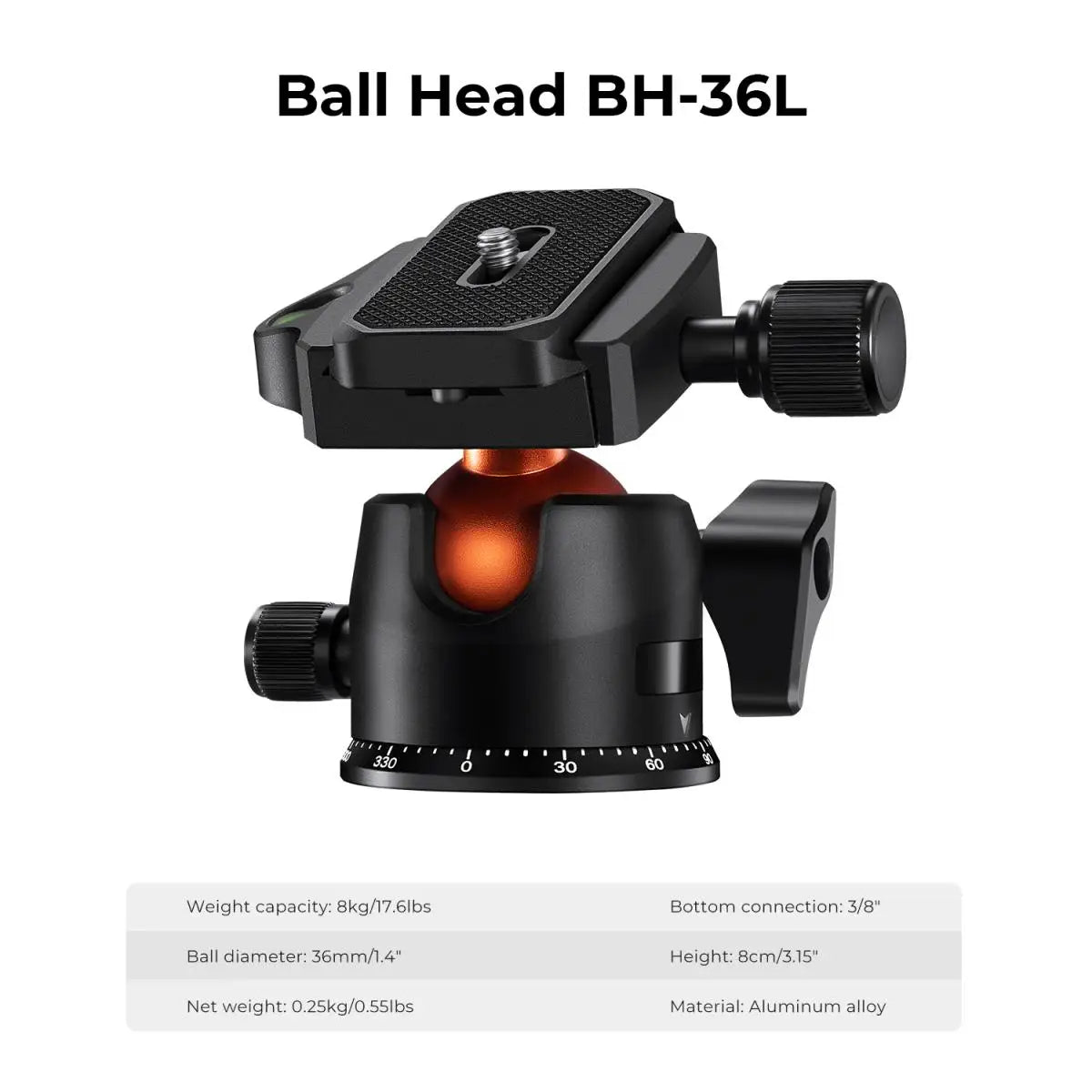 Voyager 64” Carbon Fiber Travel Tripod with 36mm Ball Head