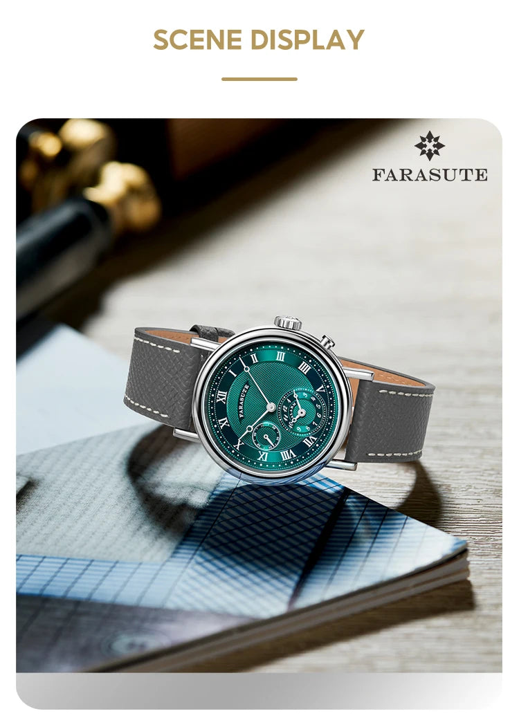 Retro Luxury Quartz Watch Men Waterproof Night Light Green