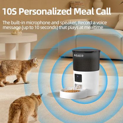 Smart Automatic Pet Feeder with HD Camera & Voice Control