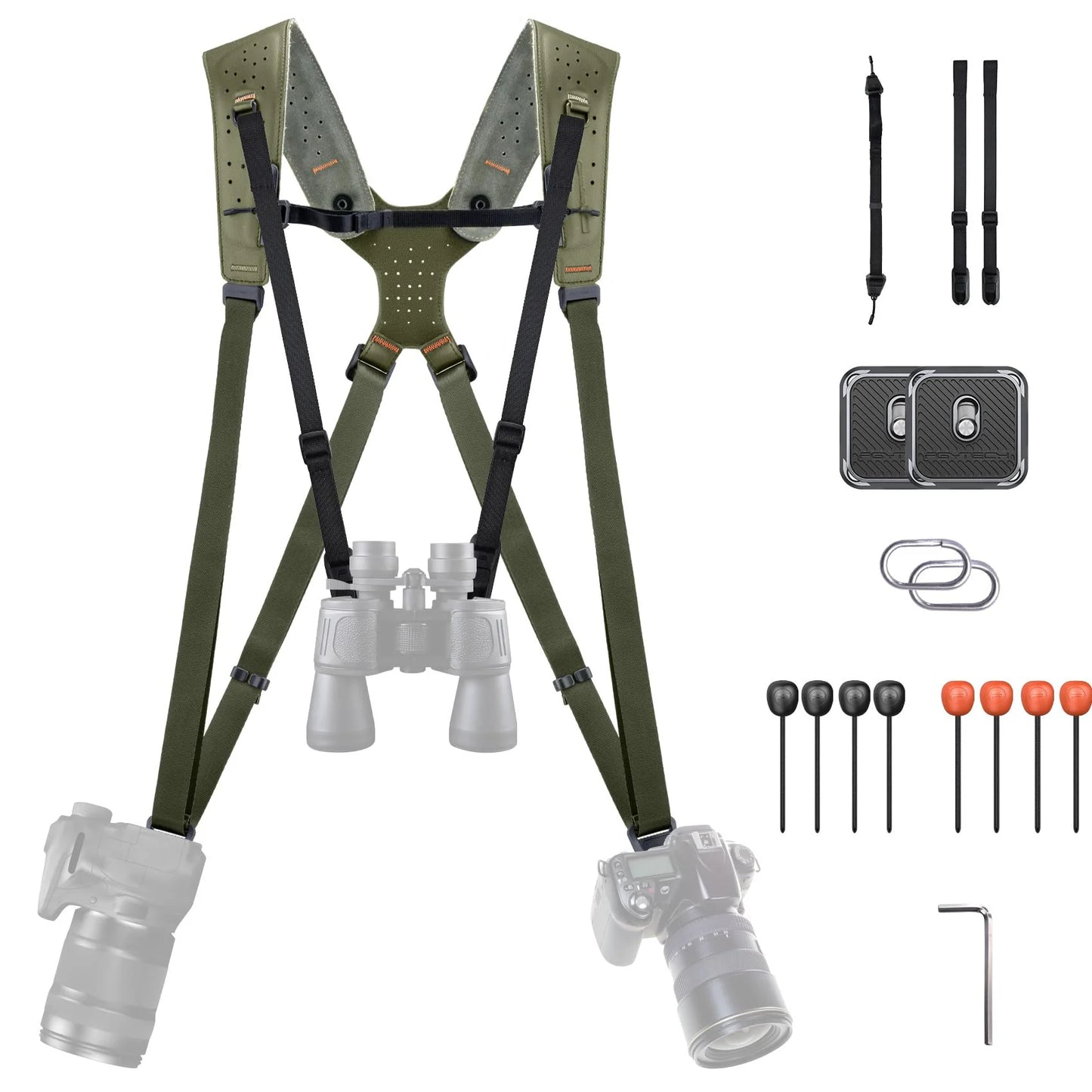 Professional Dual Camera Harness with Adjustable Leather Straps