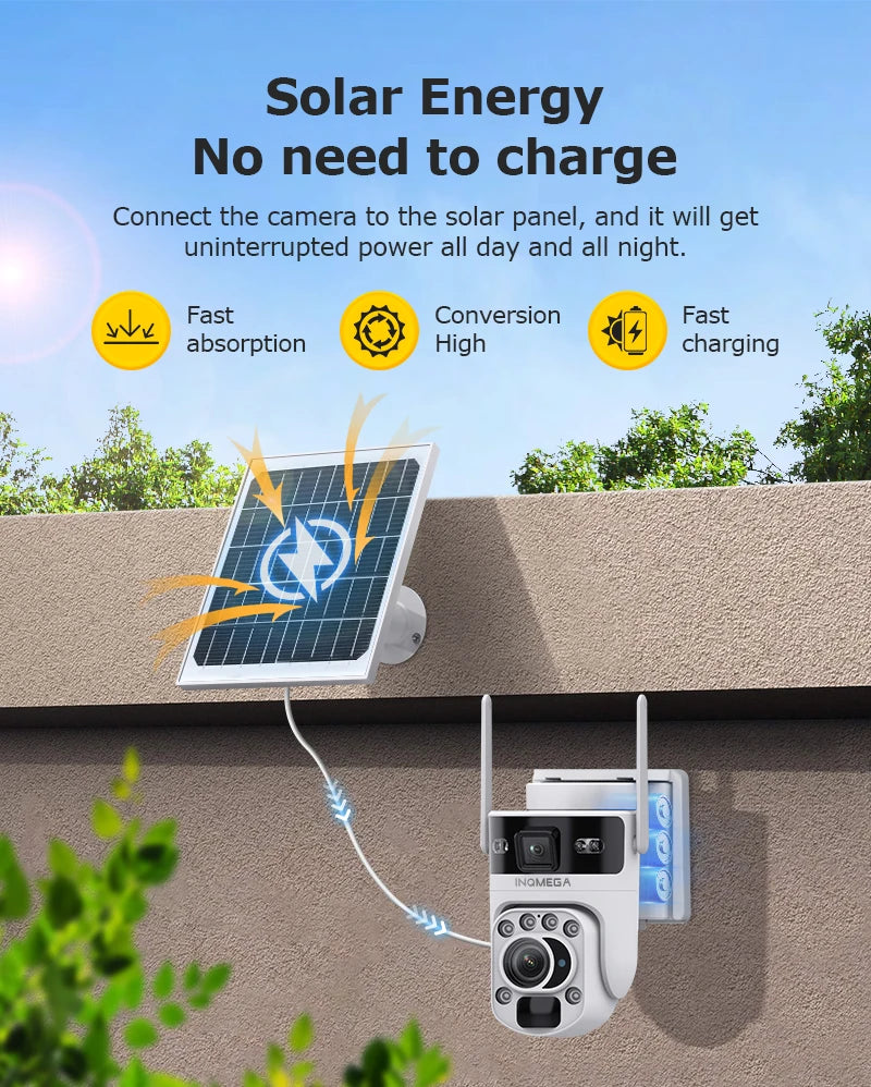 White Solar Powered 60X Zoom Security Camera with WiFi