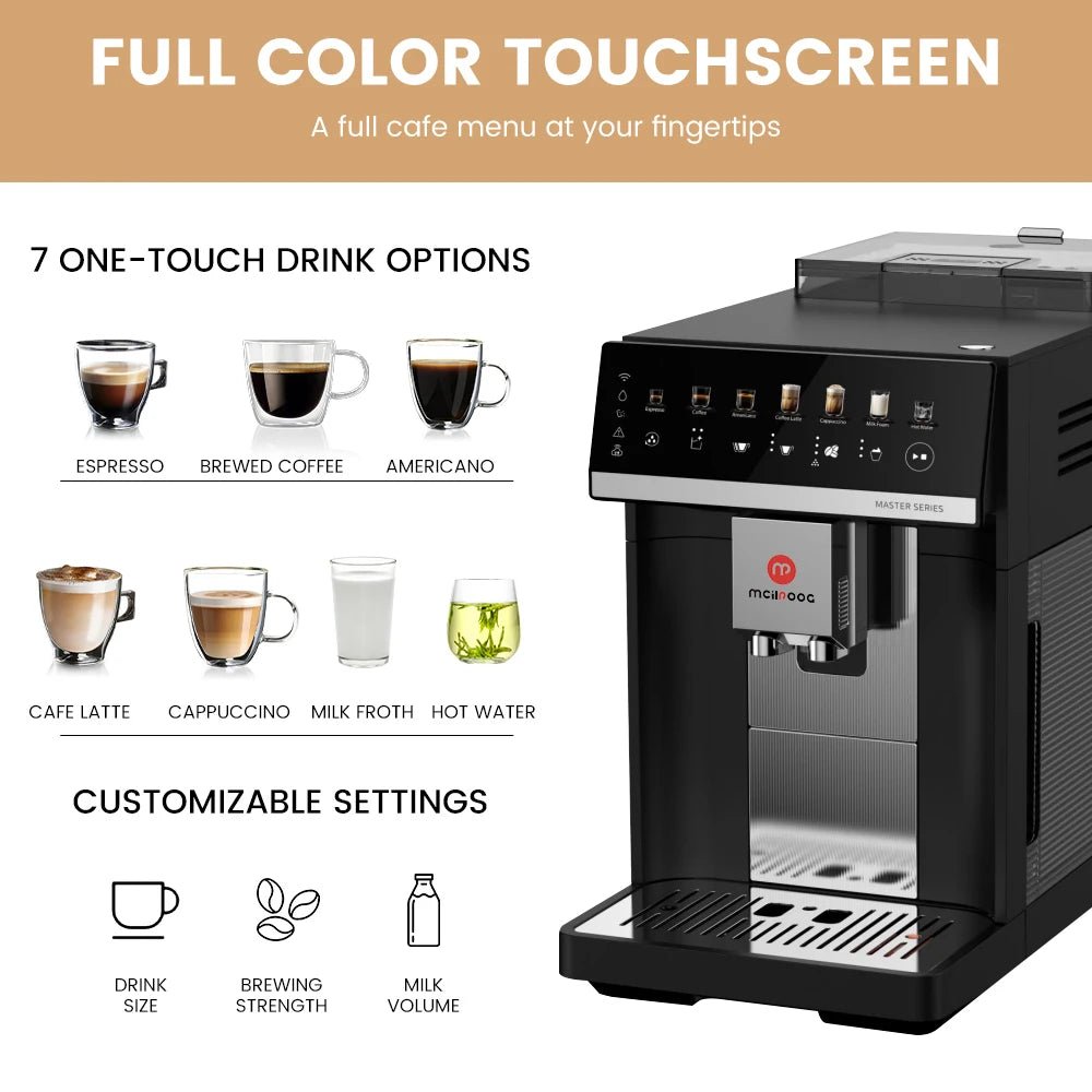 Home Espresso Maker Built-In Milk Tank 7 Varieties