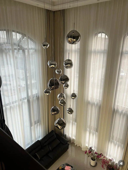 LED PVC Chandelier 30CM Modern Smoke Gray