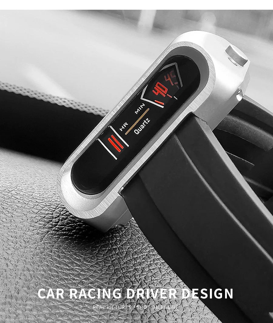 Silver Black Sport Watch with Durable Waterproof Design