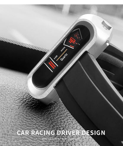 Silver Black Sport Watch with Durable Waterproof Design