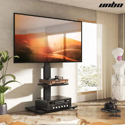 Adjustable Floor TV Stand with Swivel Mount and Cable Management