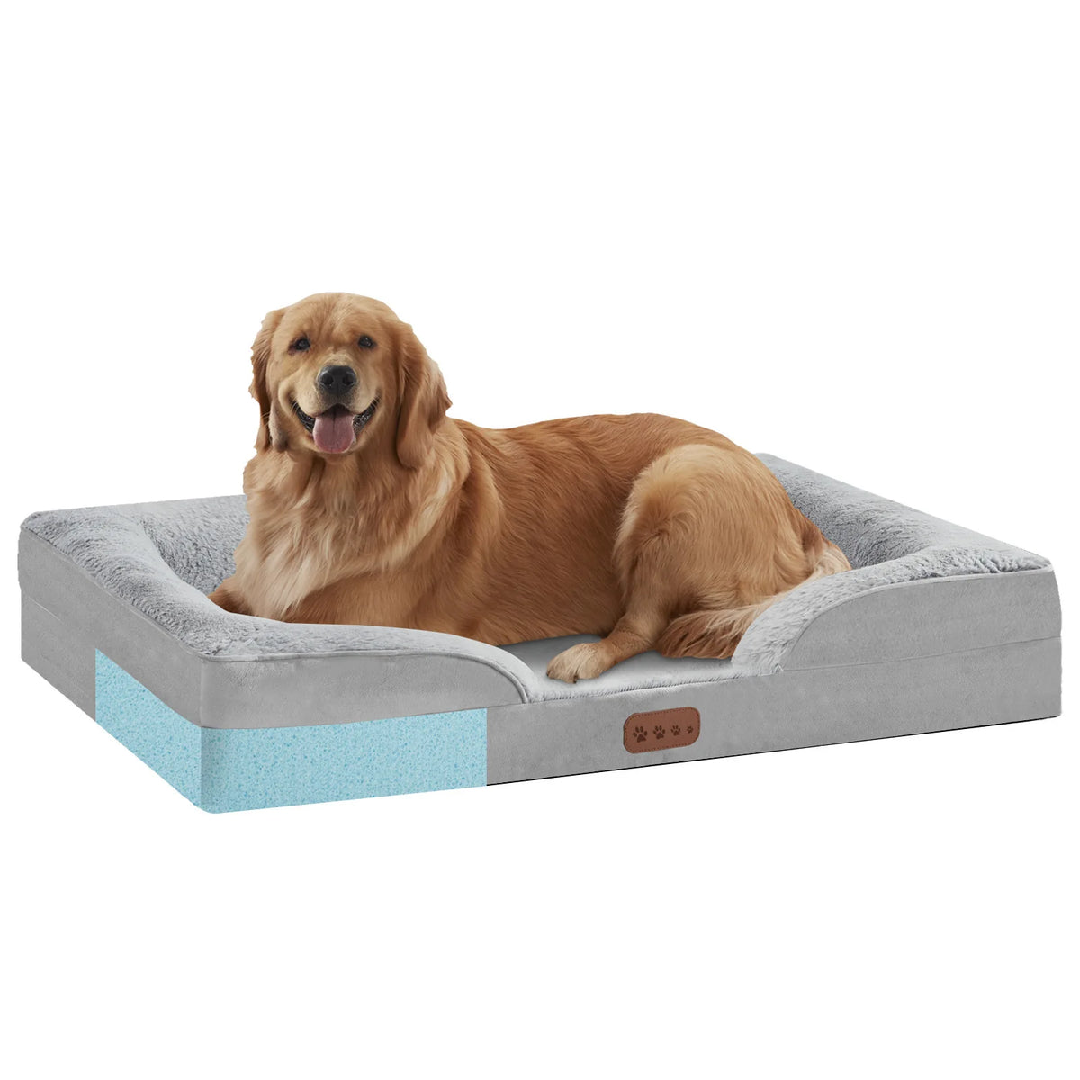 Orthopedic Memory Foam Dog Bed with Removable Armrest