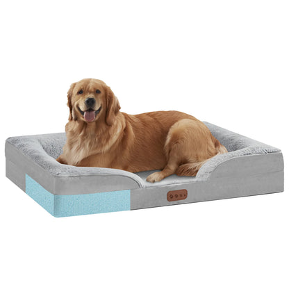 Orthopedic Memory Foam Dog Bed with Removable Armrest