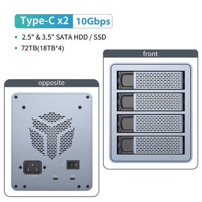 4-Bay SATA External Hard Drive Enclosure Type-C