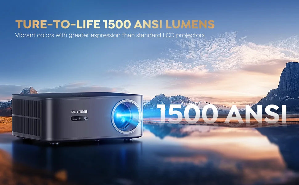 Full HD WiFi Bluetooth Projector with 4K Support 1500 ANSI