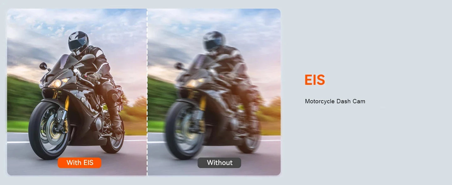 2K Motorcycle Dash Cam Front & Rear Wi-Fi GPS 128GB