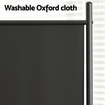Portable Fabric Room Partition Screen 6 Panels Black