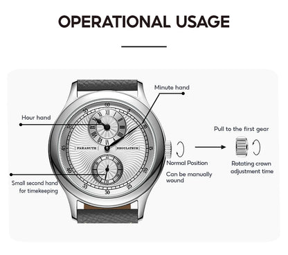 Automatic Regulator Men’s Watch Sapphire Crystal Silver Finish