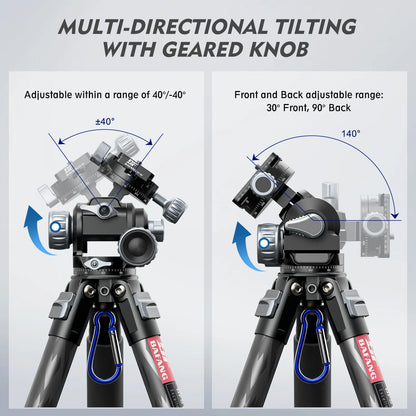 Professional Tripod Gear Head with Quick Release Plate 10kg
