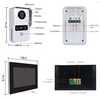WiFi Video Doorbell Intercom Kit with 1080p Night Vision Camera