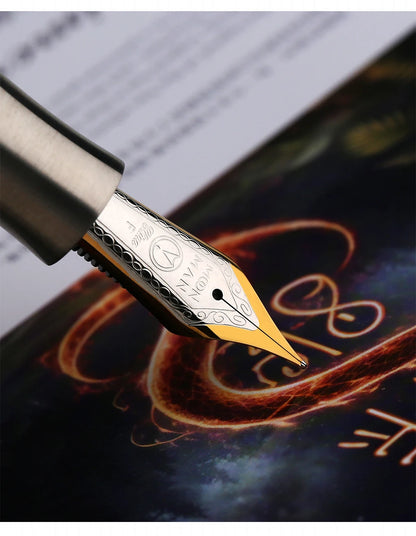 Premium Silver Fountain Pen Hand Polished M Nib