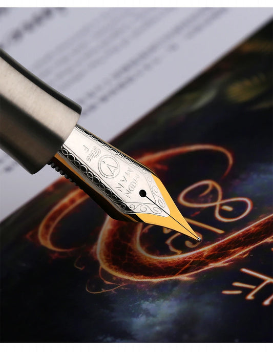 Premium Silver Fountain Pen Hand Polished M Nib