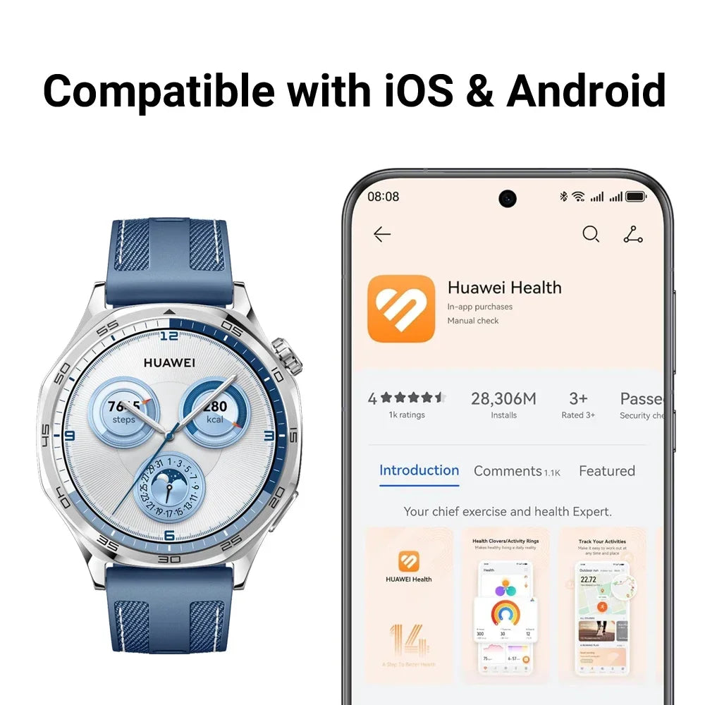 46mm Fitness Smartwatch with Heart Rate & Activity Tracker