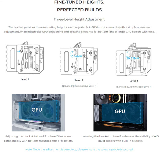 Vertical GPU Bracket 4-Slot with PCIe 5.0 Cable