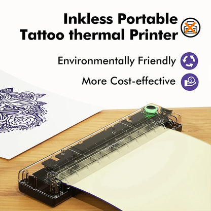 Wireless A4 Tattoo and Document Printer with 50 Papers
