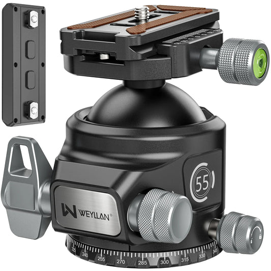 Heavy-Duty 55mm Ball Head with MLOK Quick Release