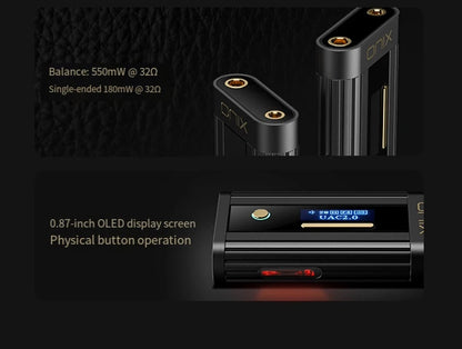 Portable Hi-Res DAC Headphone Amplifier Dual DAC 3.5mm 4.4mm