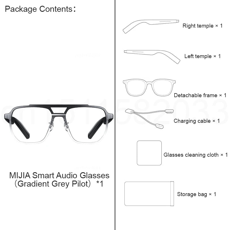 Gradient Grey Smart Audio Glasses with Bluetooth 5.2