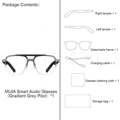 Gradient Grey Smart Audio Glasses with Bluetooth 5.2