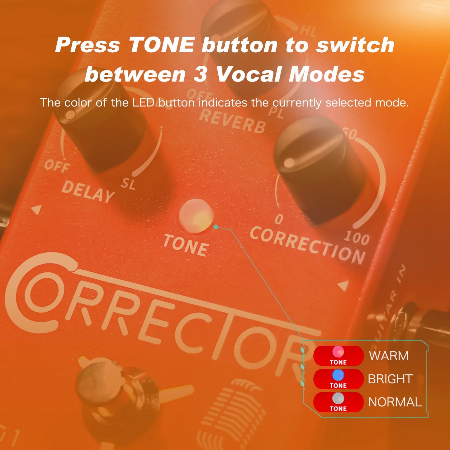 Vocal Effects Pedal with Delay Reverb and Pitch Correction