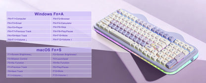 Hot-Swap 99-Key Wireless Mechanical Keyboard Candy Purple