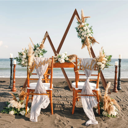 Wooden Wedding Ceremony Arch Stand 2-Piece Backdrop Frame