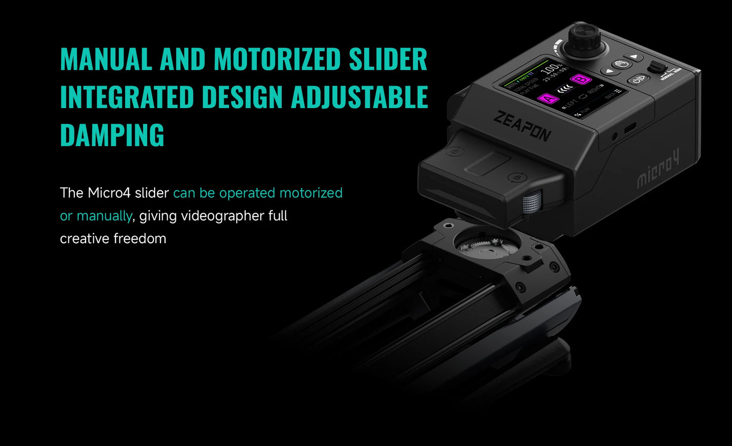 Micro4 Motorized Camera Slider for Professional Video