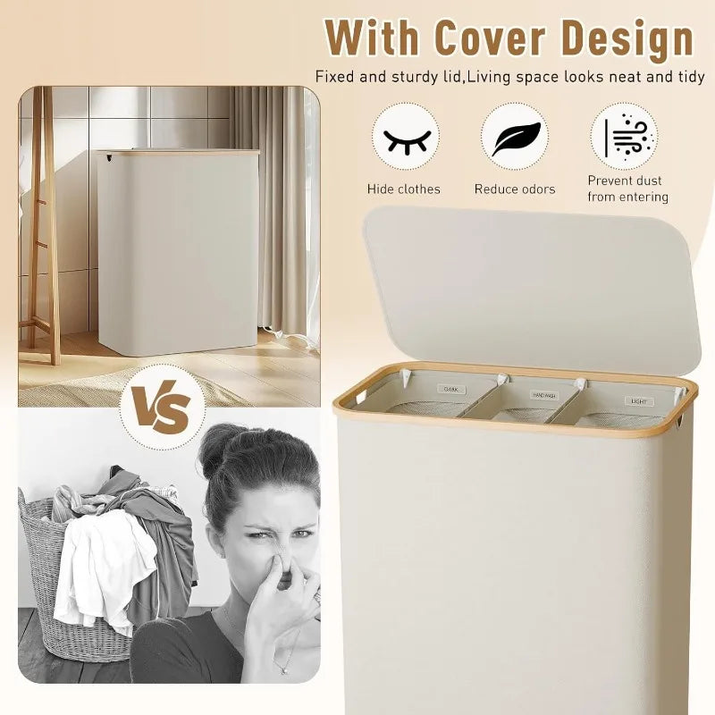 Extra Large 160L Foldable Laundry Basket with Handles